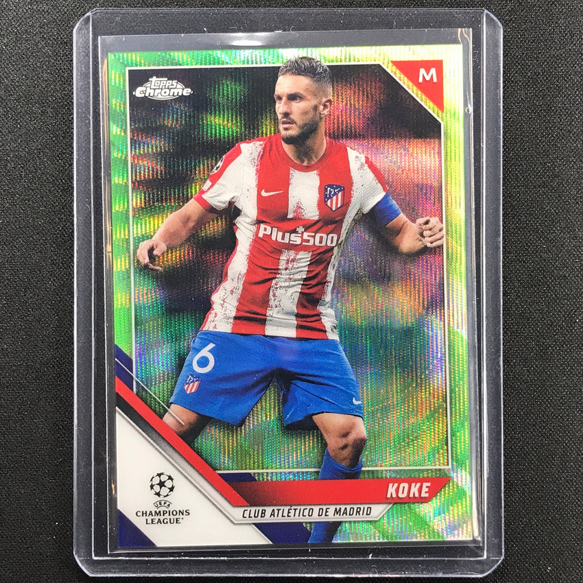 2021-22 Topps Chrome Uefa Ucl Koke Neon Green Wave 14/99