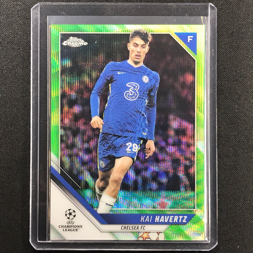 2021-22 Topps Chrome Uefa Ucl Kai Havertz Neon Green Wave 37/99