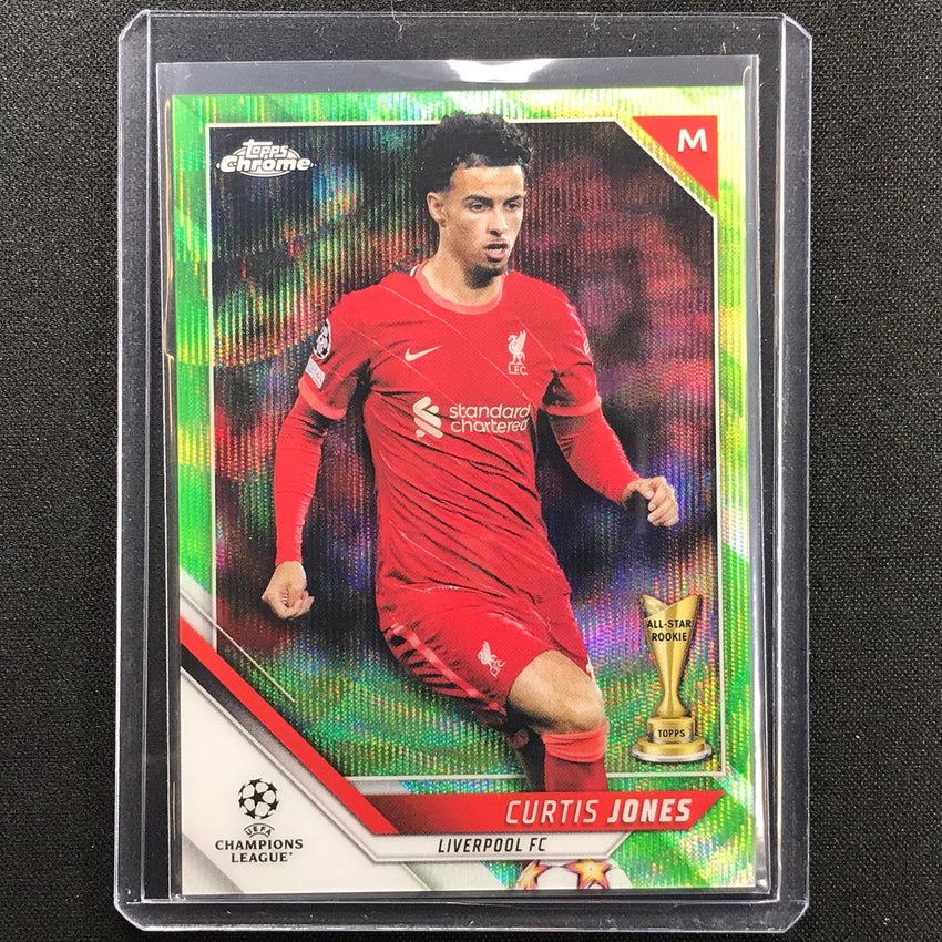 2021-22 Topps Chrome Uefa Ucl Curtis Jones Neon Green Wave 22/99