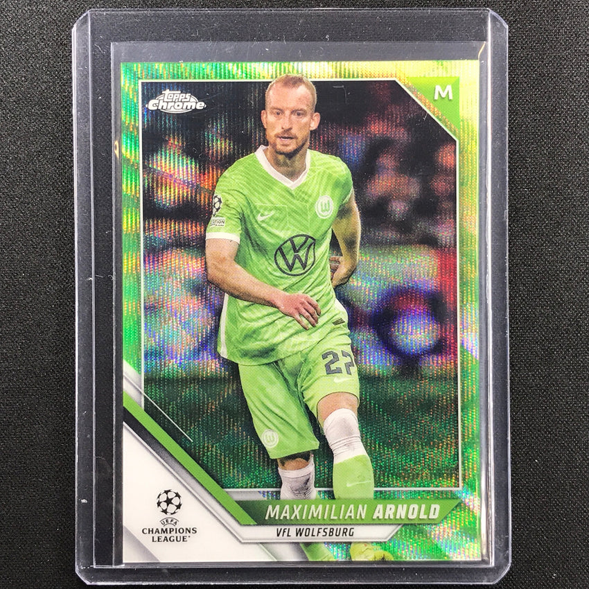 2021-22 Topps Chrome Uefa Ucl Maximilian Arnold Neon Green Wave 96/99