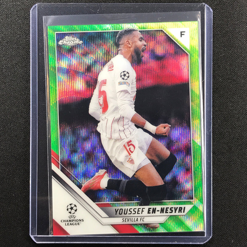 2021-22 Topps Chrome Uefa Ucl Youssef En-nesyri Neon Green Wave 97/99