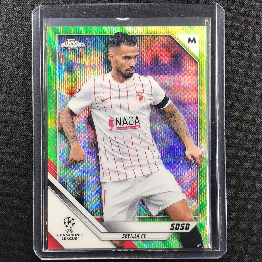 2021-22 Topps Chrome Uefa Ucl Suso Neon Green Wave 84/99