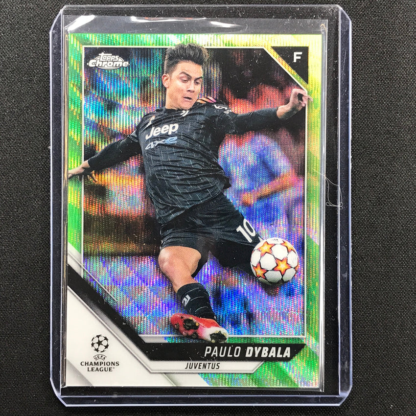 2021-22 Topps Chrome Uefa Ucl Paulo Dybala Neon Green Wave 84/99