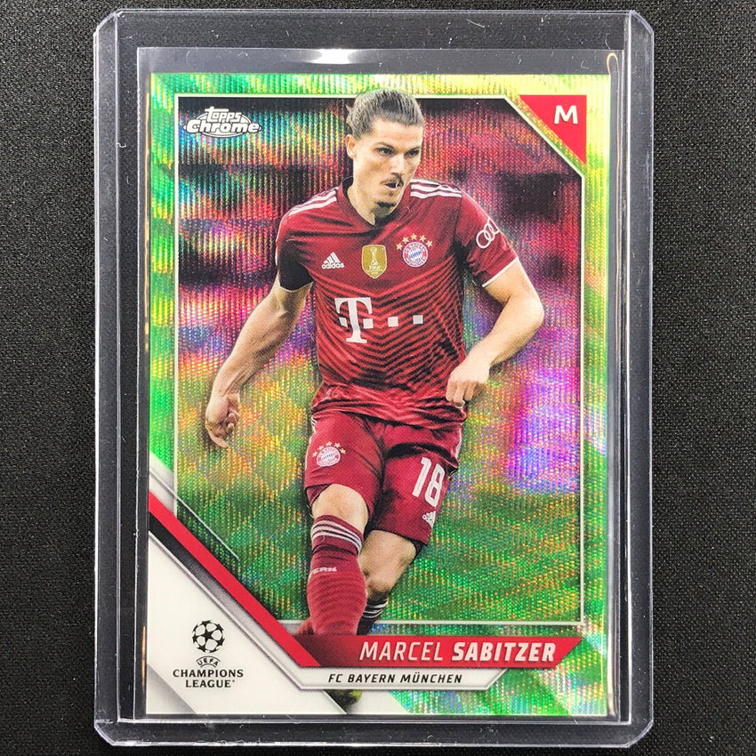 2021-22 Topps Chrome Uefa Ucl Marcel Sabitzer Neon Green Wave 5/99
