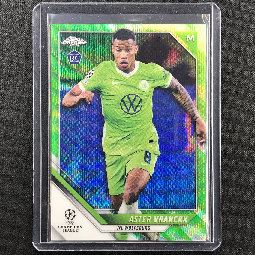 2021-22 Topps Chrome Uefa Ucl Aster Vranckx Rookie Neon Green Wave 69/99