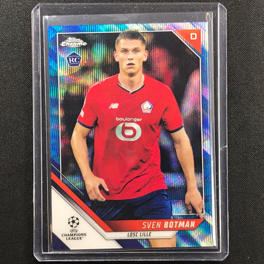 2021-22 Topps Chrome Uefa Ucl Sven Botman Rookie Blue Wave 53/75