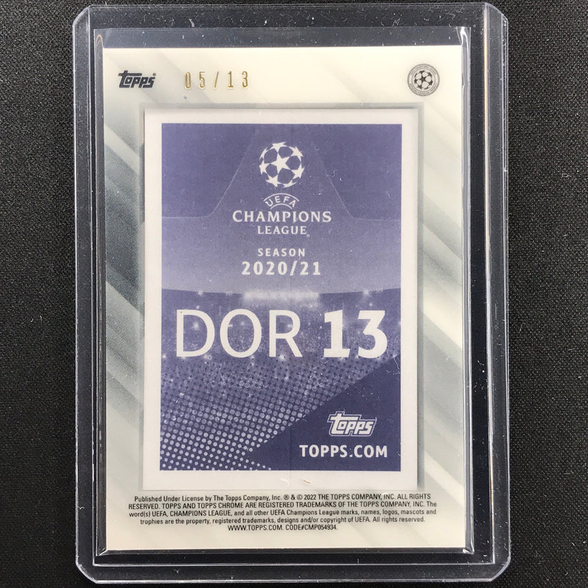 2021-22 Topps Chrome Uefa Ucl Giovanni Reyna Framed Rookie Sticker 5/13
