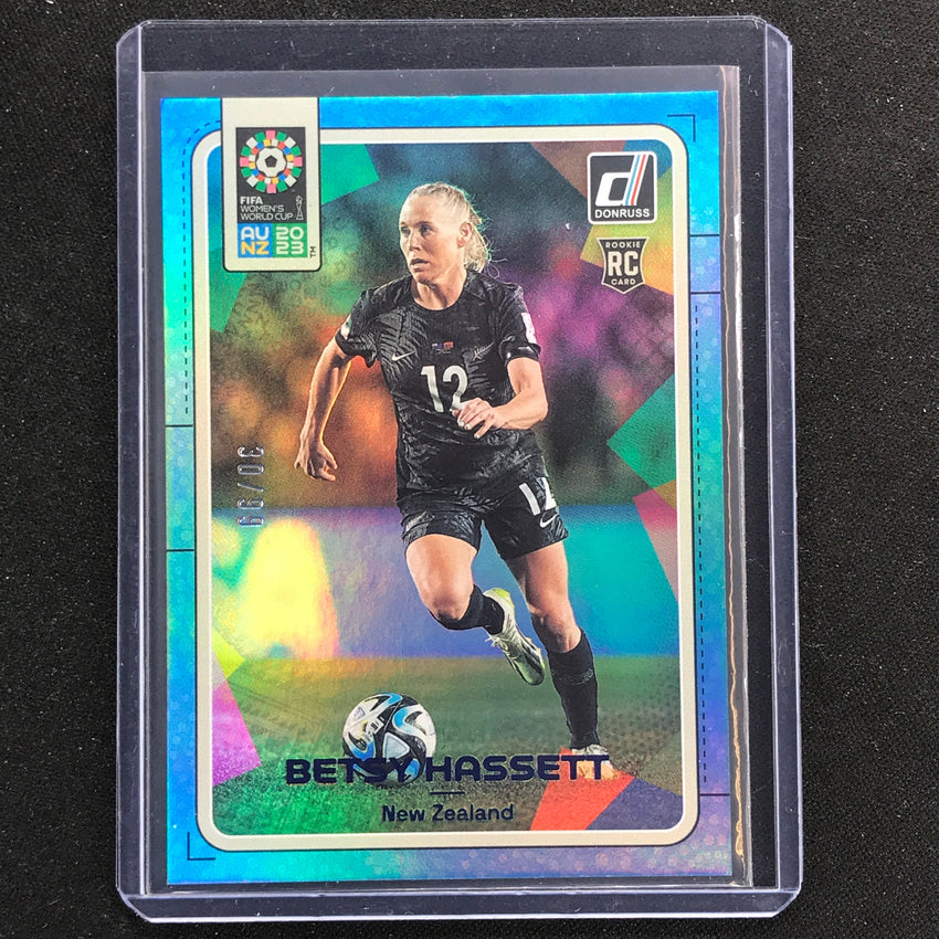 2023 Donruss Fifa Womens World Cup Betsy Hassett Rookie Blue 30/99 No 117
