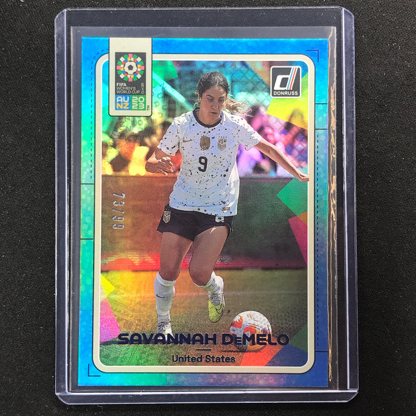 2023 Donruss Fifa Womens World Cup Savannah Demelo Blue 73/99 No 185