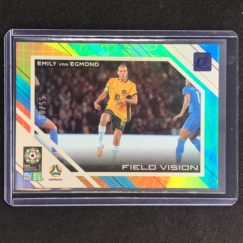 2023 Donruss Fifa Womens World Cup Emily Van Egmond Field Vision Blue 55/99