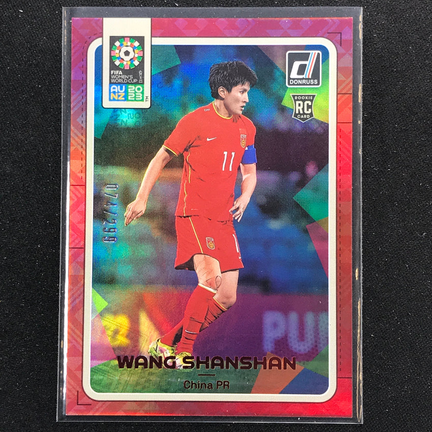 2023 Donruss Fifa Womens World Cup Wang Shanshan Rookie Red 74/299 No 26