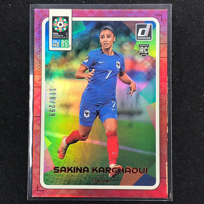 2023 Donruss Fifa Womens World Cup Sakina Karchaoui Rookie Red 118/299 No 52