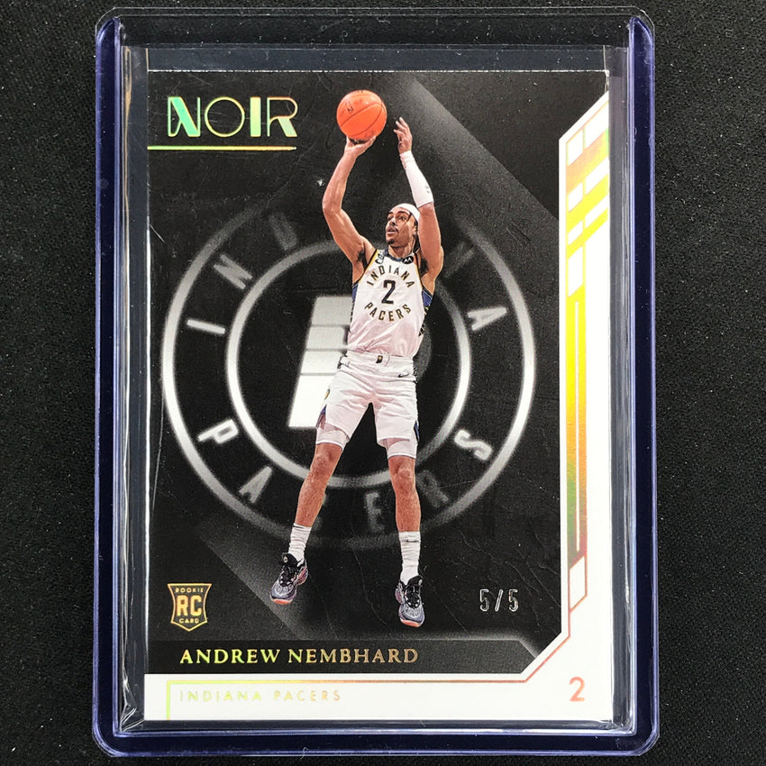 2022-23 Noir Andrew Nembhard Rookie Base Association Edition Holo Gold 5/5