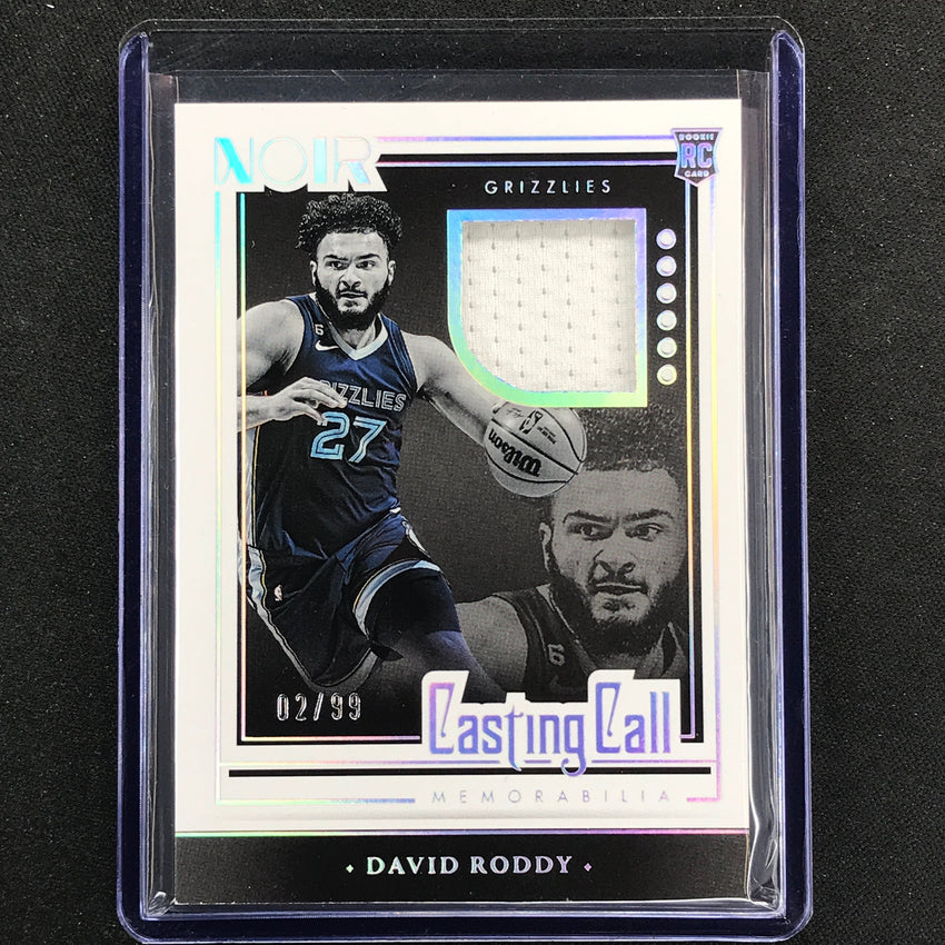 2022-23 Noir David Roddy Casting Call Memorabilia Rookie Jersey Silver 2/99