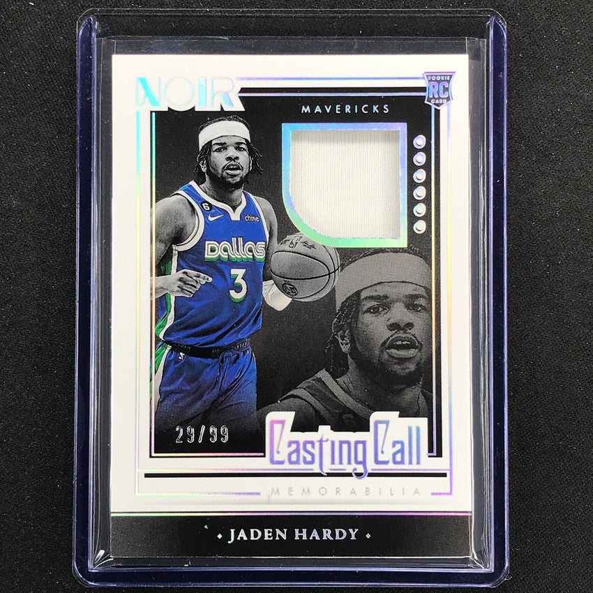 2022-23 Noir Jaden Hardy Casting Call Memorabilia Rookie Jersey Silver 29/99