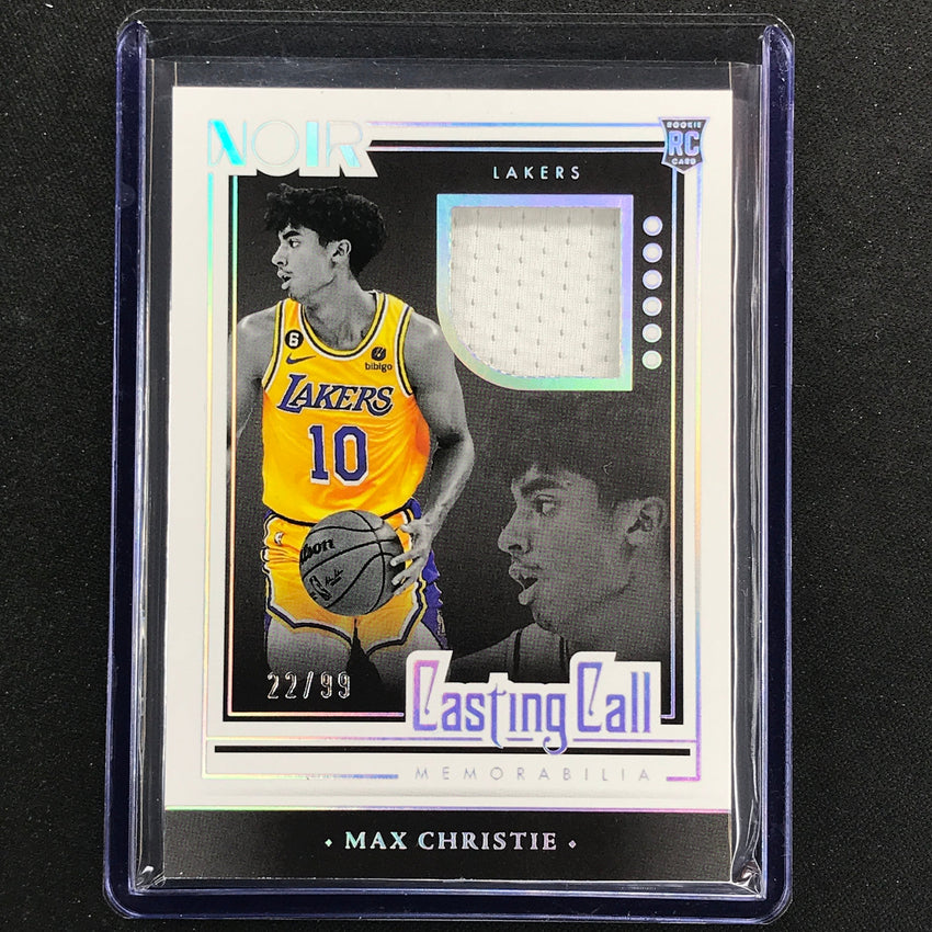 2022-23 Noir Max Christie Casting Call Memorabilia Rookie Jersey Silver 22/99