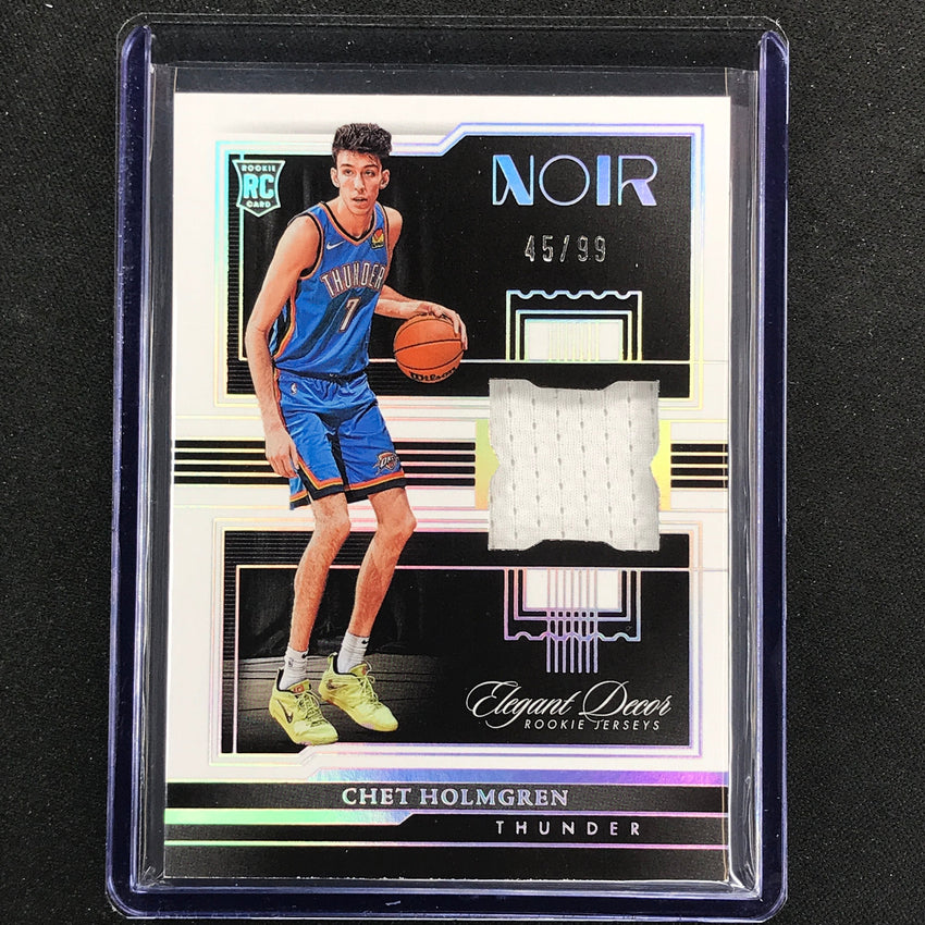 2022-23 Noir Chet Holmgren Elegant Decor Rookie Jersey Silver 45/99