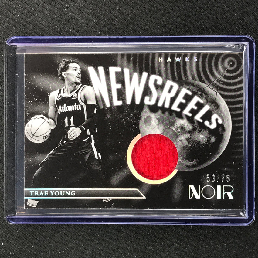2022-23 Noir Trae Young Newsreels Jersey Silver 53/75