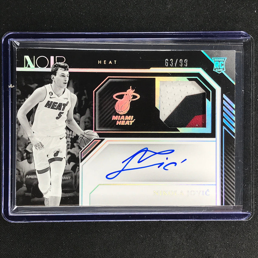 2022-23 Noir Nikola Jovic Rookie Patch Auto Black And White 63/99 No 308