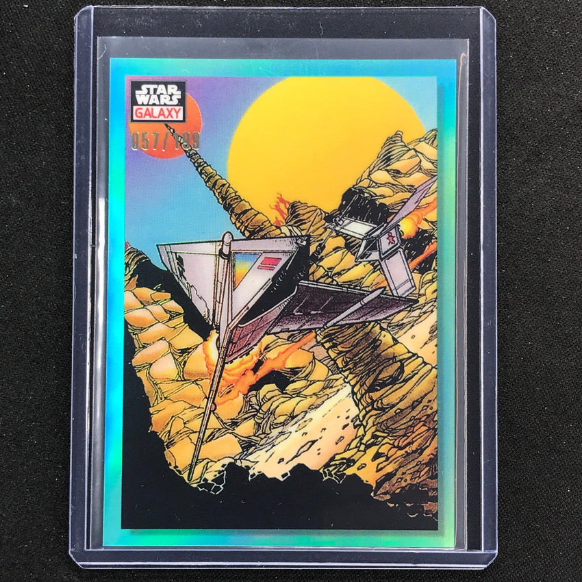 2023 Star Wars Galaxy Chrome Beggars Canyon Run Base Aqua 57/199 No 12