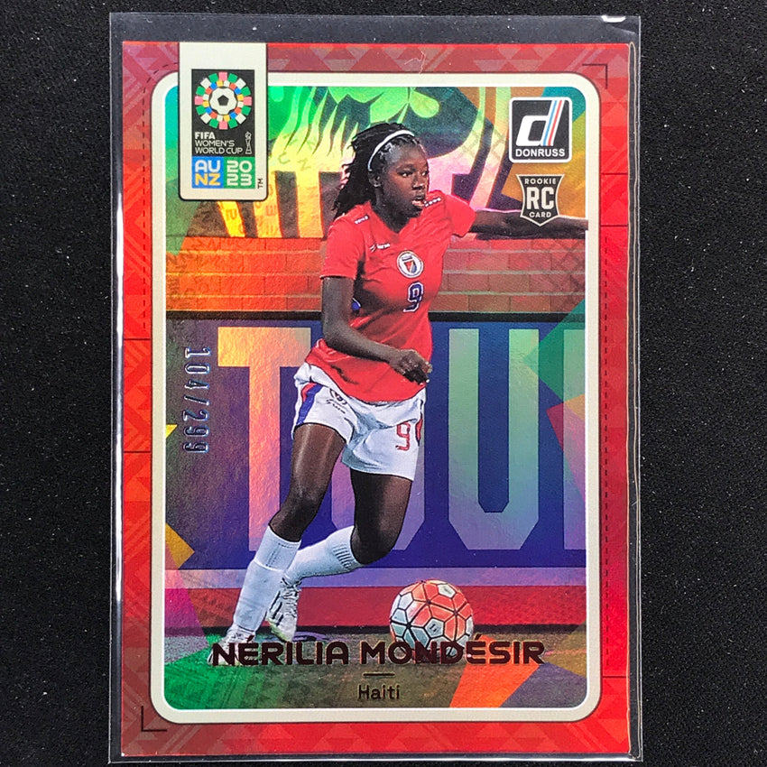 2023 Donruss Fifa Womens World Cup Nerilia Mondesir Rookie Red 104/299 No 78