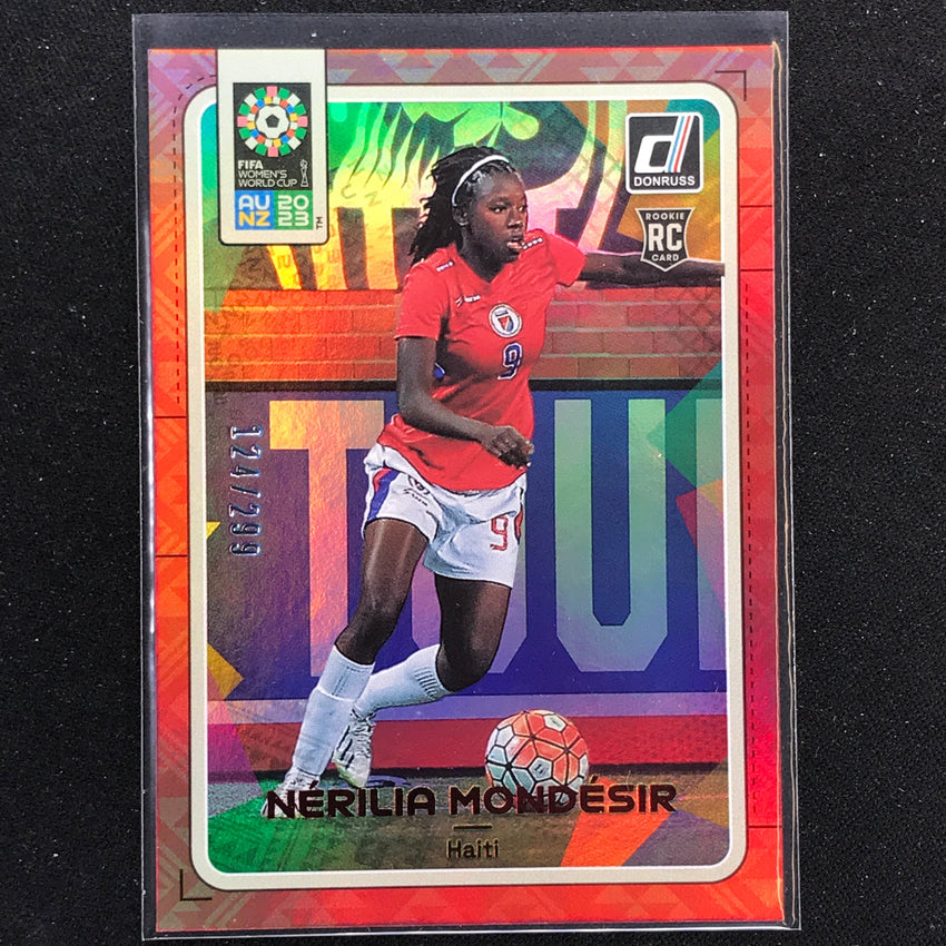 2023 Donruss Fifa Womens World Cup Nerilia Mondesir Rookie Red 124/299 No 78