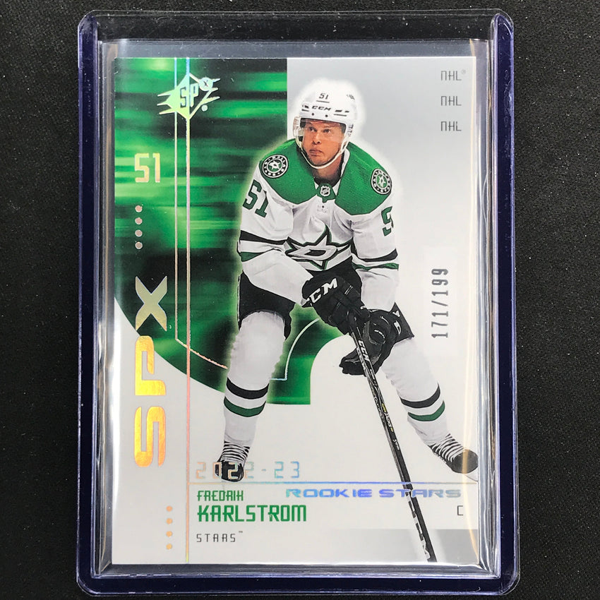 2022-23 Spx Nhl Fredrik Karlstrom 2002-03 Retro Rookie Base 171/199