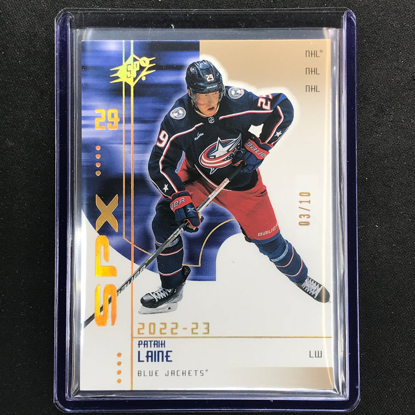 2022-23 Spx Nhl Patrik Laine 2002-03 Retro Veteran Gold Spectrum 3/10
