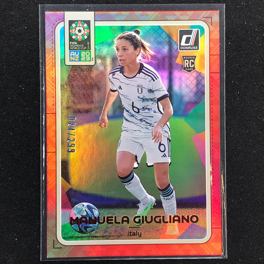 2023 Donruss Fifa Womens World Cup Manuela Giugliano Rookie Red 24/299 No 84