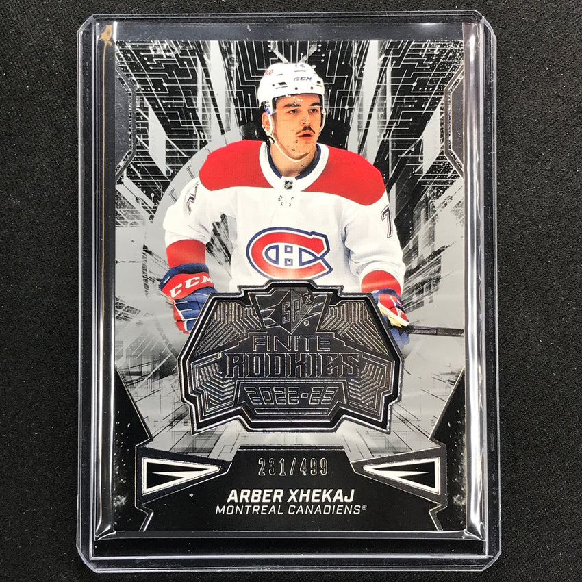2022-23 Spx Nhl Arber Xhekaj Finite Rookies Silver 231/499