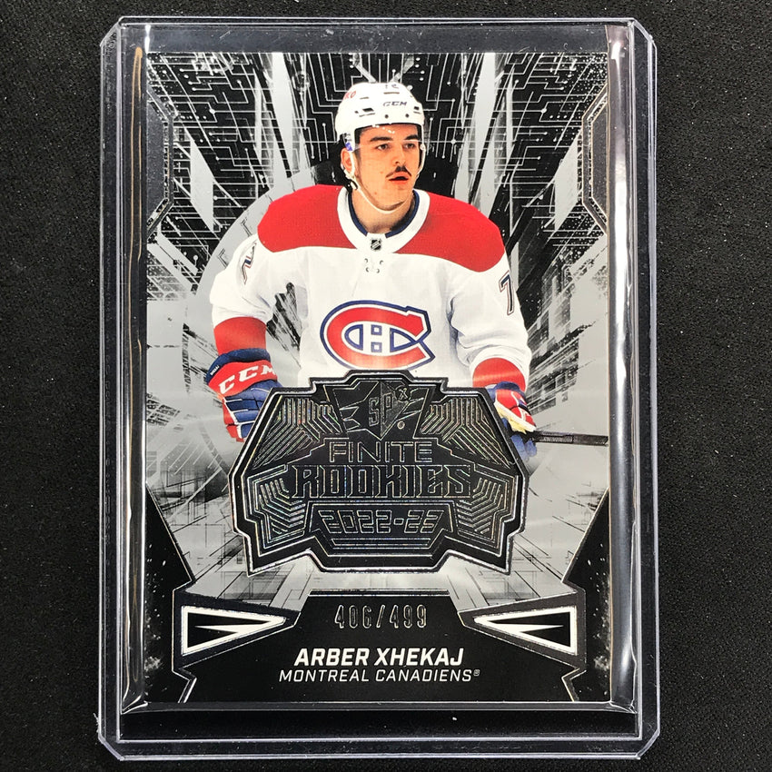 2022-23 Spx Nhl Arber Xhekaj Finite Rookies Silver 406/499