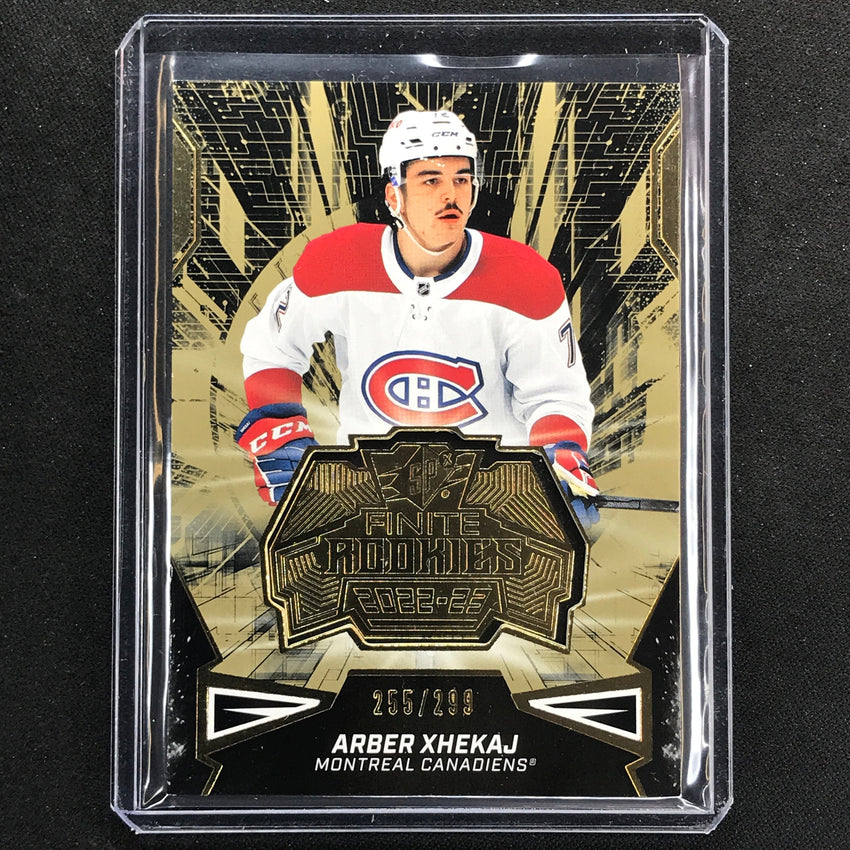 2022-23 Spx Nhl Arber Xhekaj Finite Rookies Gold 255/299