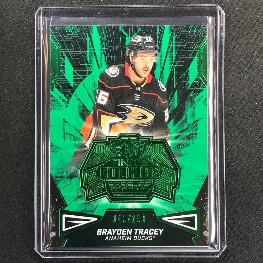 2022-23 Spx Nhl Brayden Tracey Finite Rookies Green 143/199