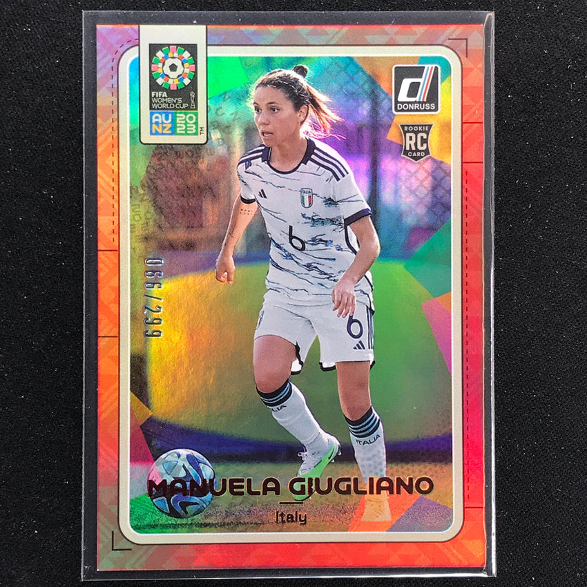 2023 Donruss Fifa Womens World Cup Manuela Giugliano Rookie Red 66/299 No 84