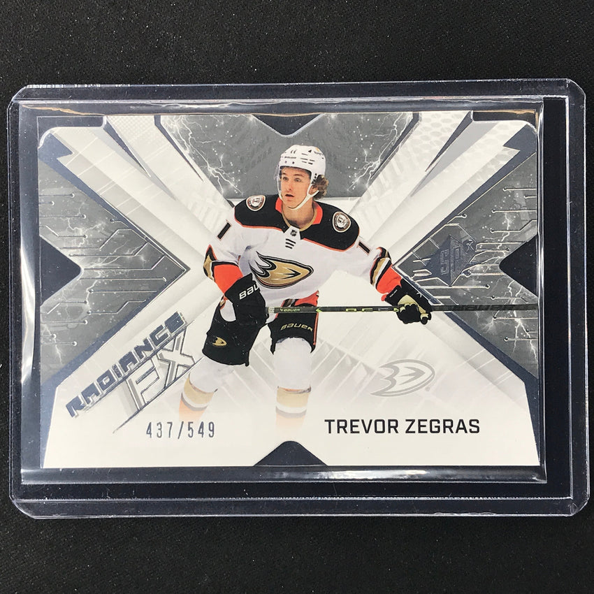 2022-23 Spx Nhl Trevor Zegras Radiance Fx Veteran Silver 437/549
