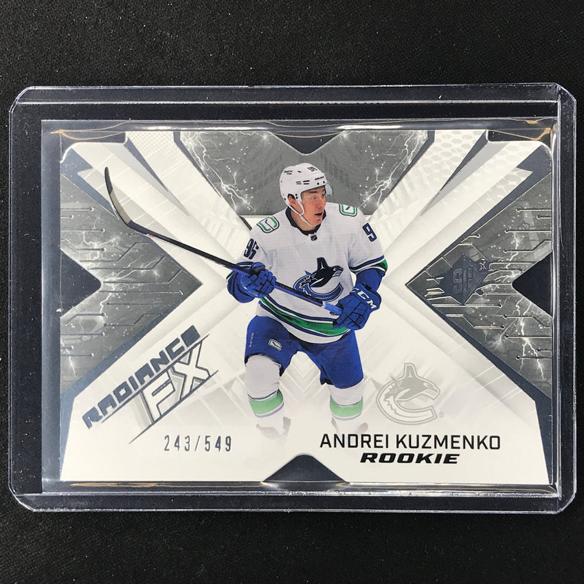 2022-23 Spx Nhl Andrei Kuzmenko Radiance Fx Rookie Silver 243/549