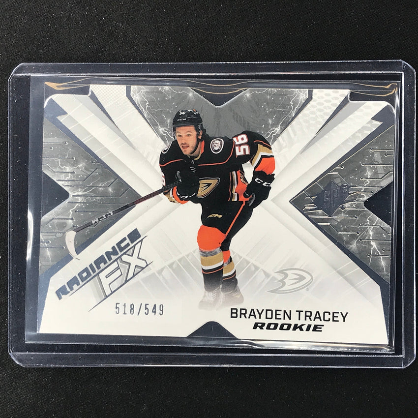 2022-23 Spx Nhl Brayden Tracey Radiance Fx Rookie Silver 518/549