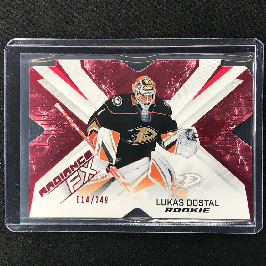 2022-23 Spx Nhl Lukas Dostal Radiance Fx Rookie Red 14/249