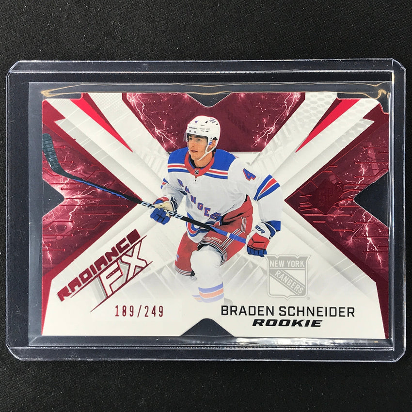2022-23 Spx Nhl Braden Schneider Radiance Fx Rookie Red 189/249