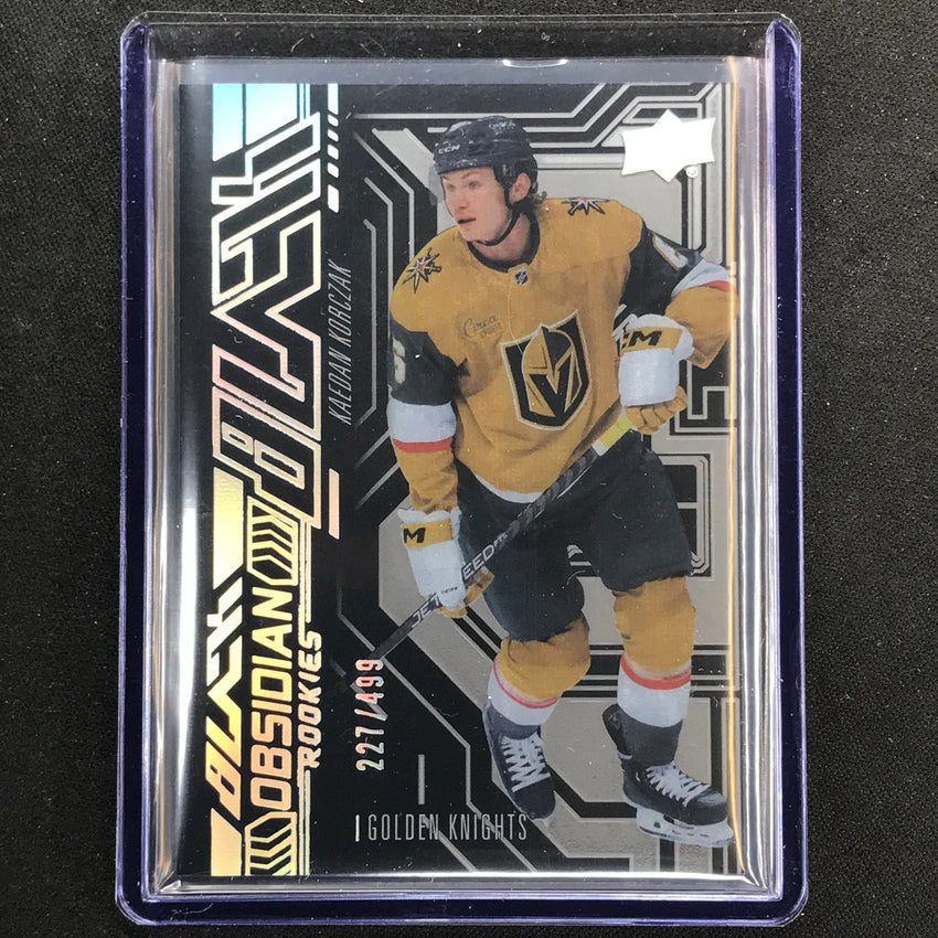 2022-23 Spx Nhl Kaedan Korczak Ud Black Obsidian Rookie Base 227/499