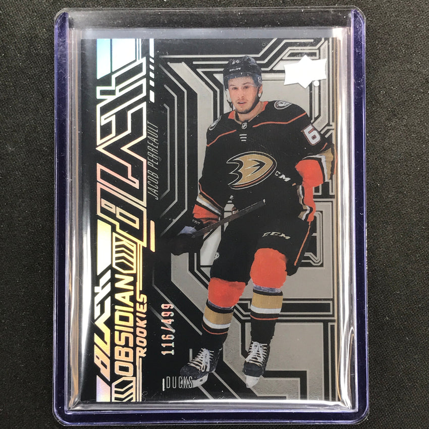 2022-23 Spx Nhl Jacob Perreault Ud Black Obsidian Rookie Base 116/499