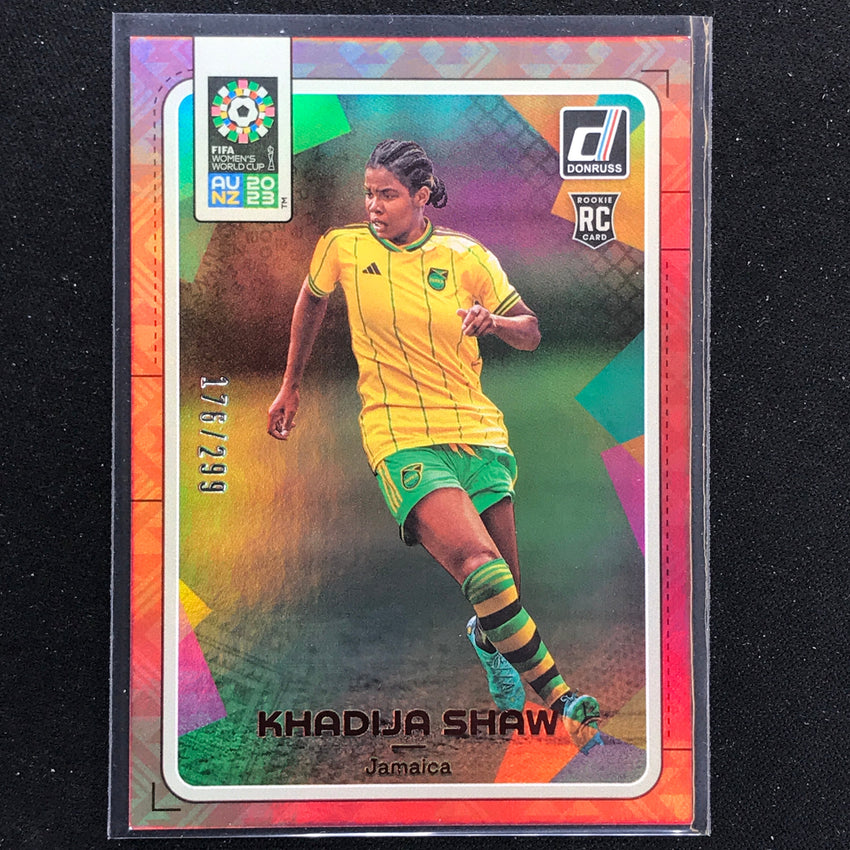 2023 Donruss Fifa Womens World Cup Khadija Shaw Rookie Red 176/299 No 90