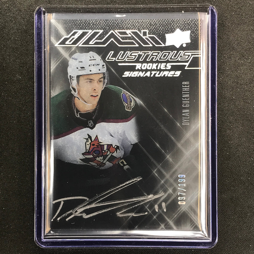 2022-23 Spx Nhl Dylan Guenther Ud Black Lustrous Rookie Signatures Auto 97/199