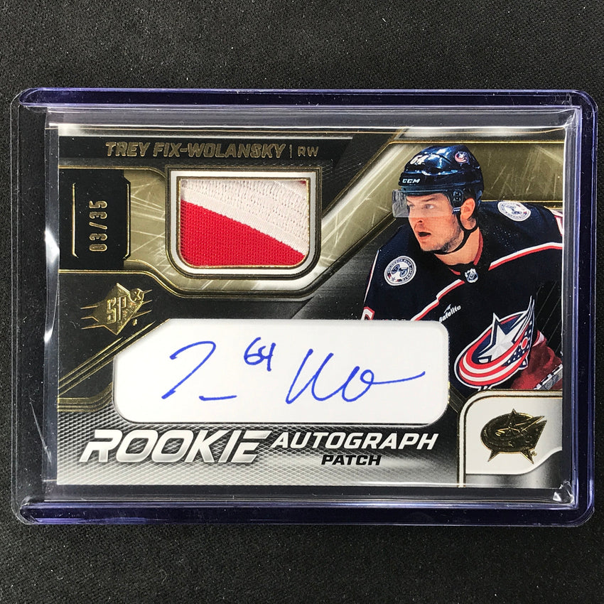 2022-23 Spx Nhl Trey Fix-wolansky Rookie Jersey Patch Auto Gold 3/35