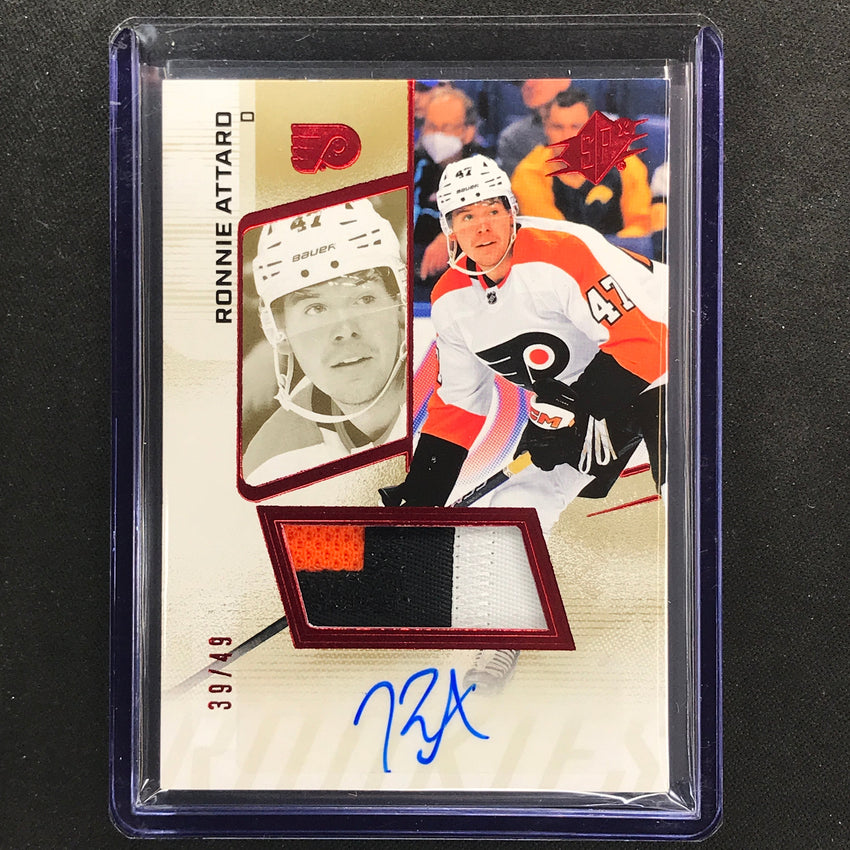 2022-23 Spx Nhl Ronnie Attard Base Rookie Patch Auto Red 39/49