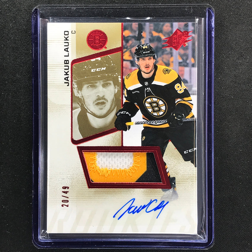 2022-23 Spx Nhl Jakub Lauko Base Rookie Patch Auto Red 20/49