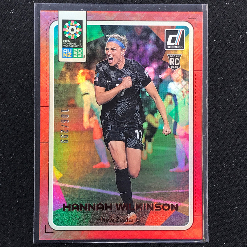 2023 Donruss Fifa Womens World Cup Hannah Wilkinson Rookie Red 106/299 No 118