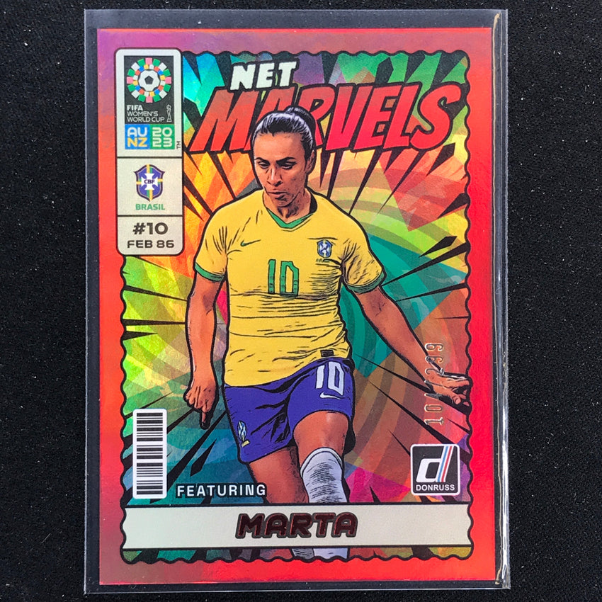 2023 Donruss Fifa Womens World Cup Marta Net Marvels Red 104/299