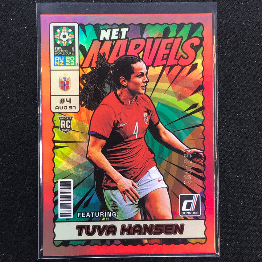 2023 Donruss Fifa Womens World Cup Tuva Hansen Net Marvels Rookie Red 269/299
