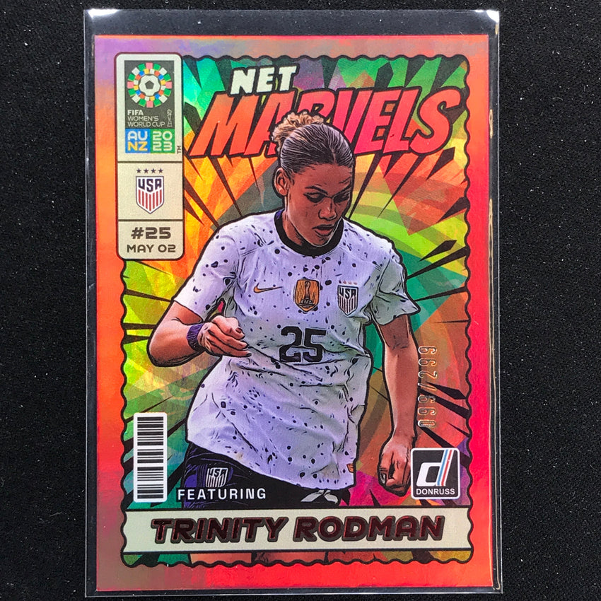 2023 Donruss Fifa Womens World Cup Trinity Rodman Net Marvels Red 99/299